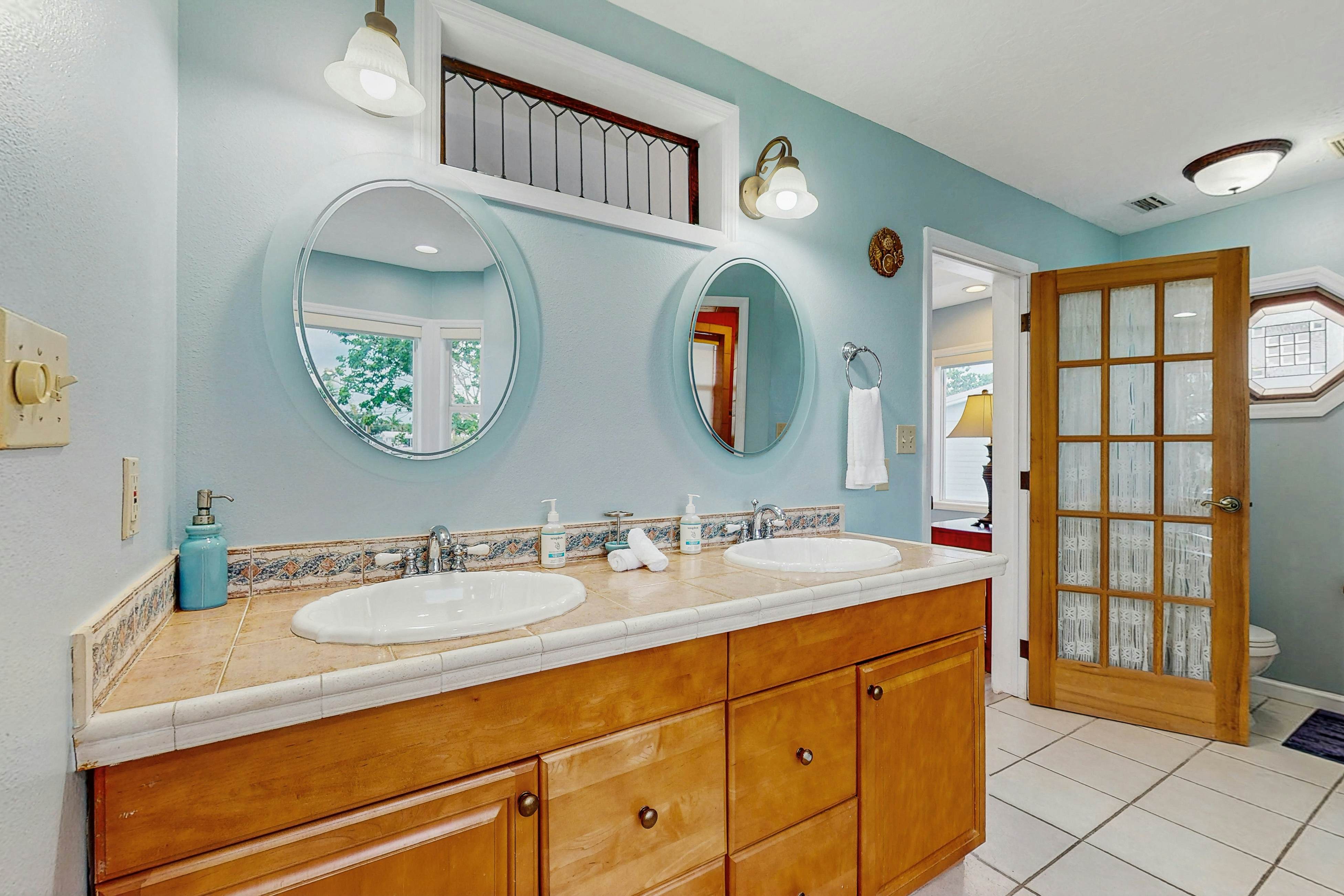 Waterfront home with private pool, deck & patio - 1/2 mile to the beach