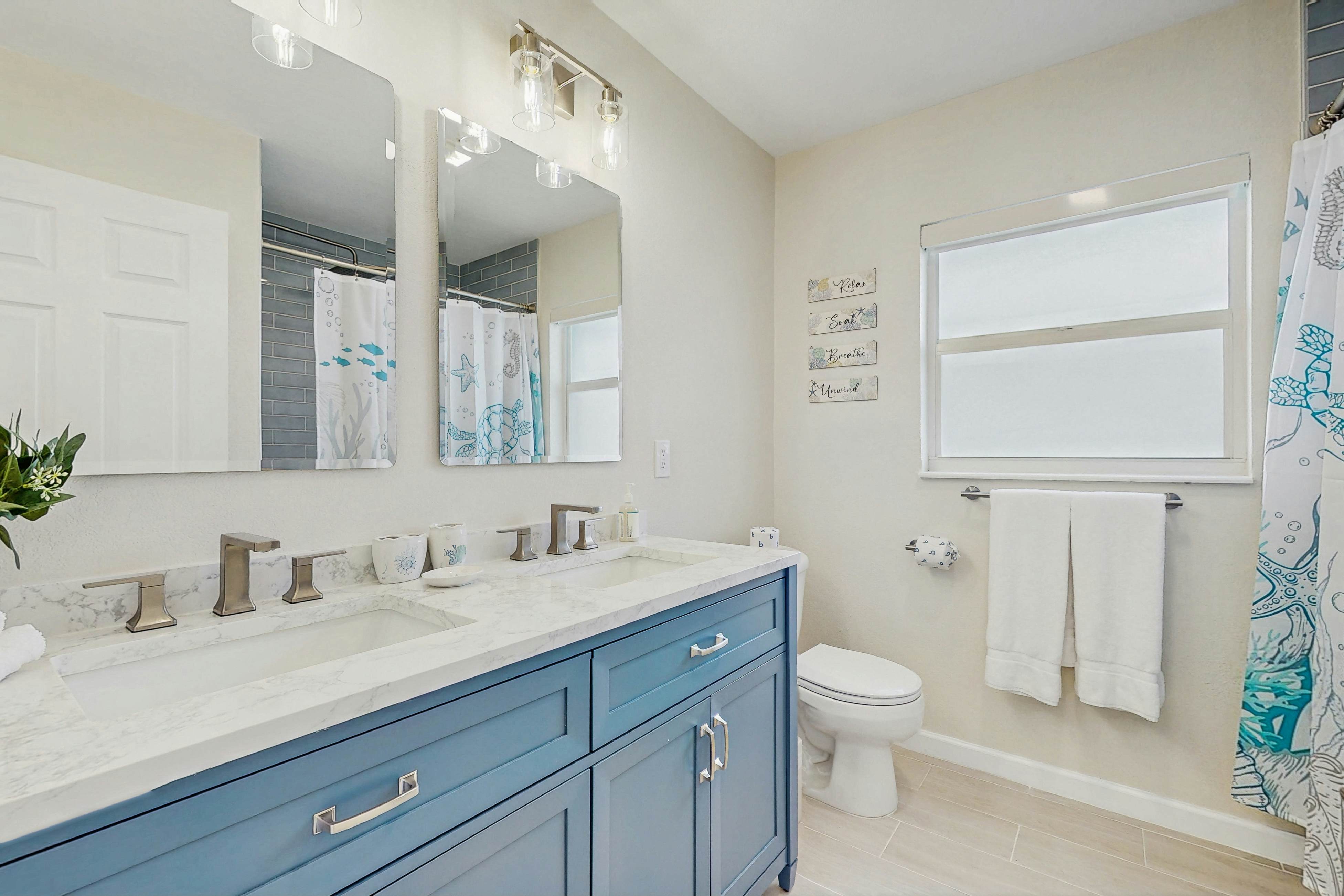 Waterfront home with private pool, deck & patio - 1/2 mile to the beach