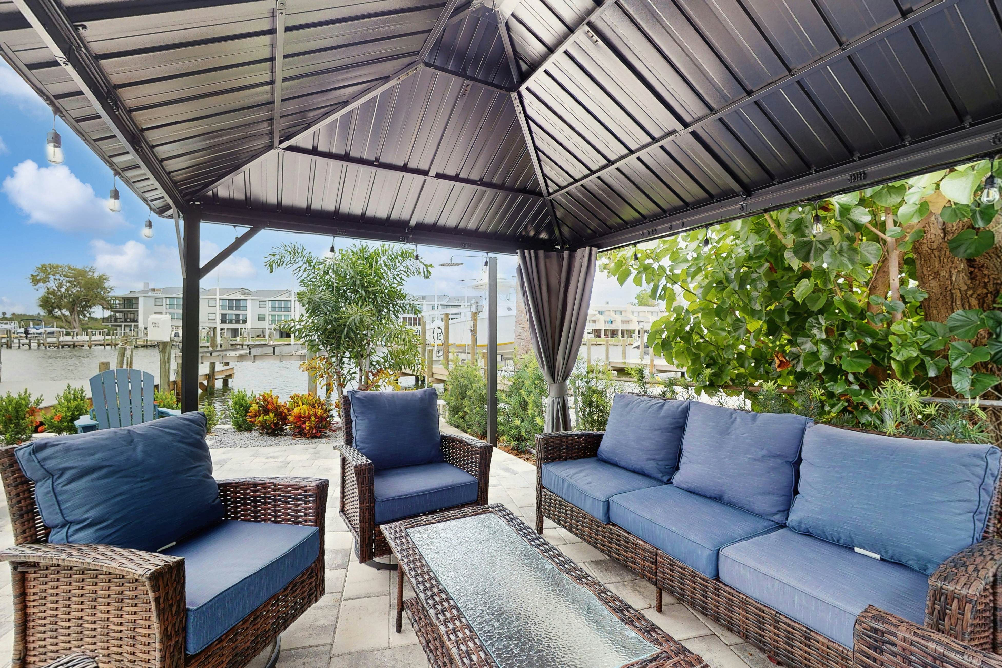 Waterfront home with private pool, deck & patio - 1/2 mile to the beach