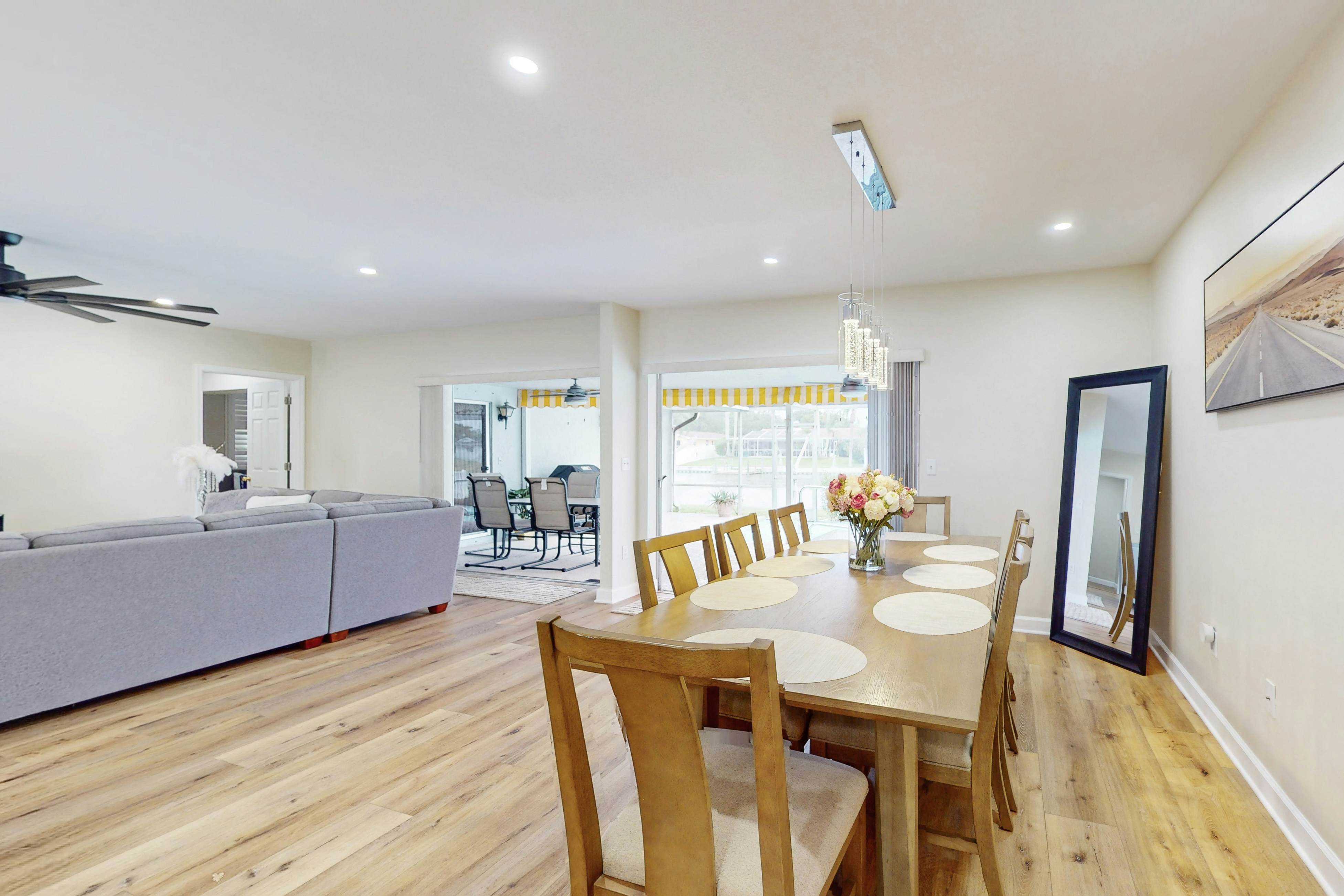 Canal-front home with private pool, dock, grill, canal views, & W/D