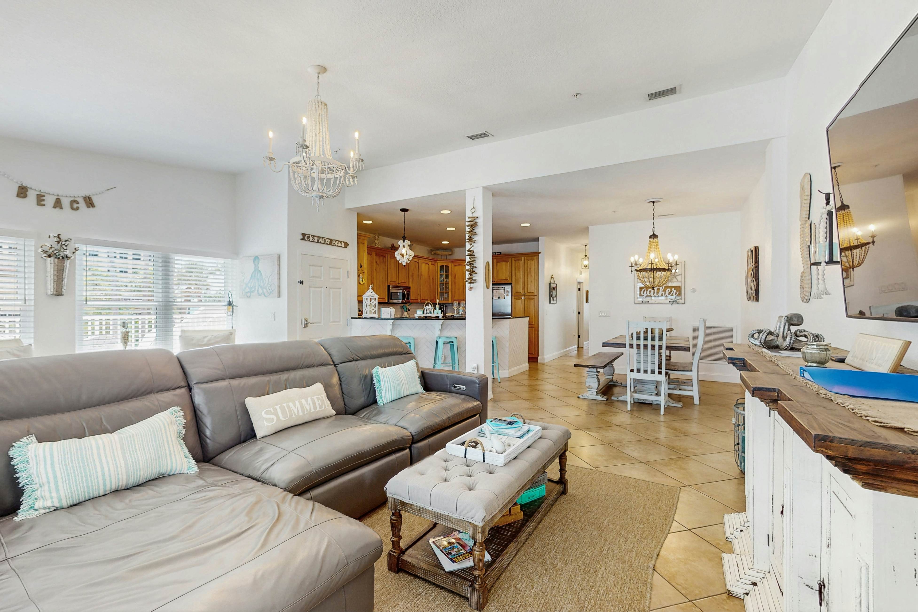 Steps to Gulf beaches, family friendly condo with water views, shared pool, AC