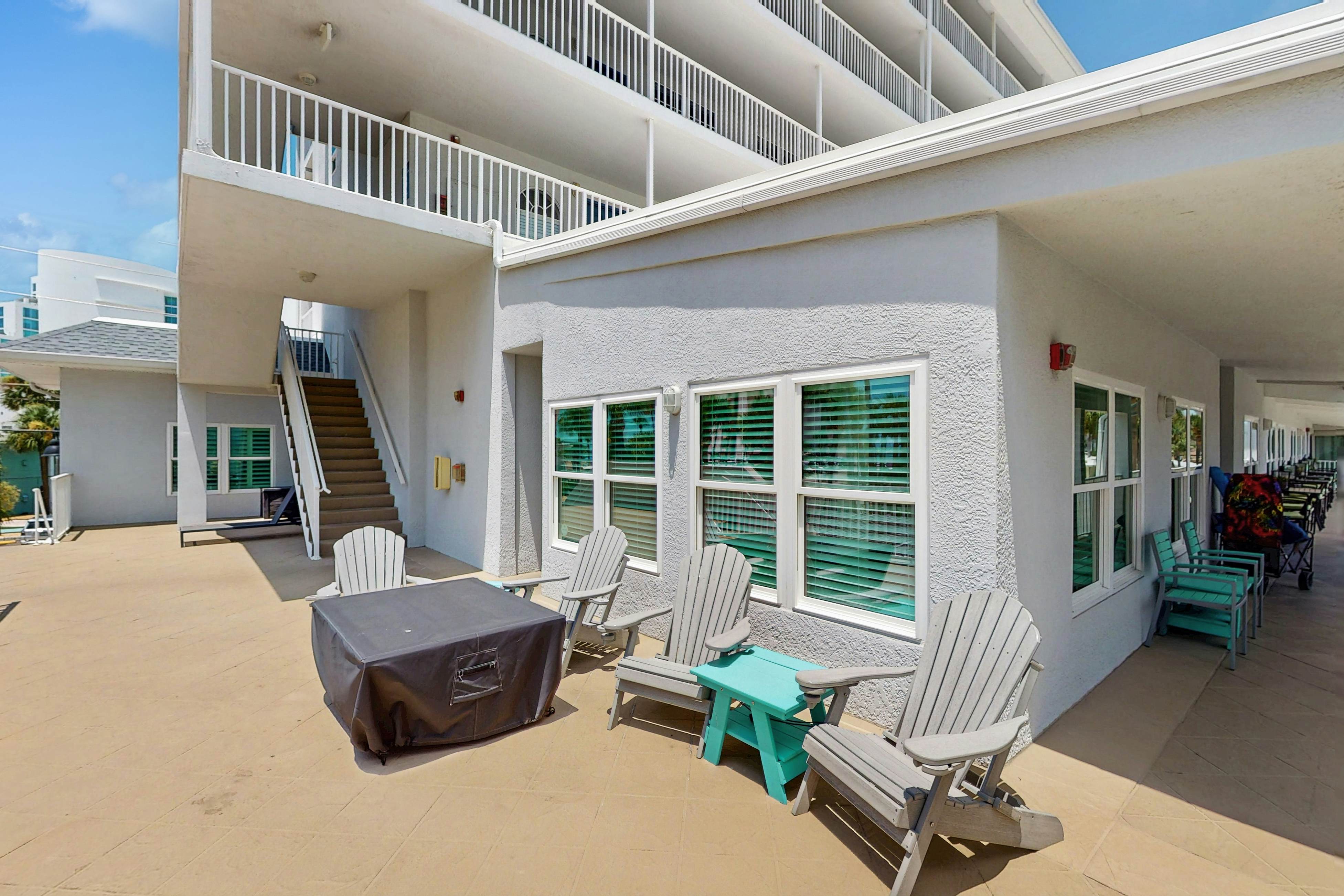 Steps to Gulf beaches, family friendly condo with water views, shared pool, AC