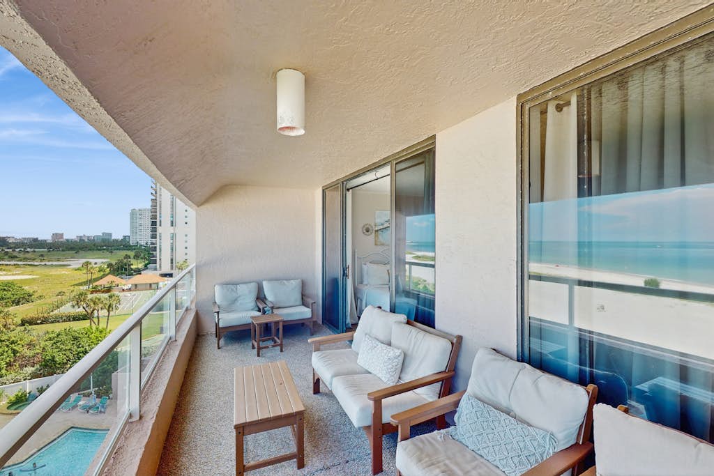 Beachfront condo with great views balcony heated pool sauna and hot tub