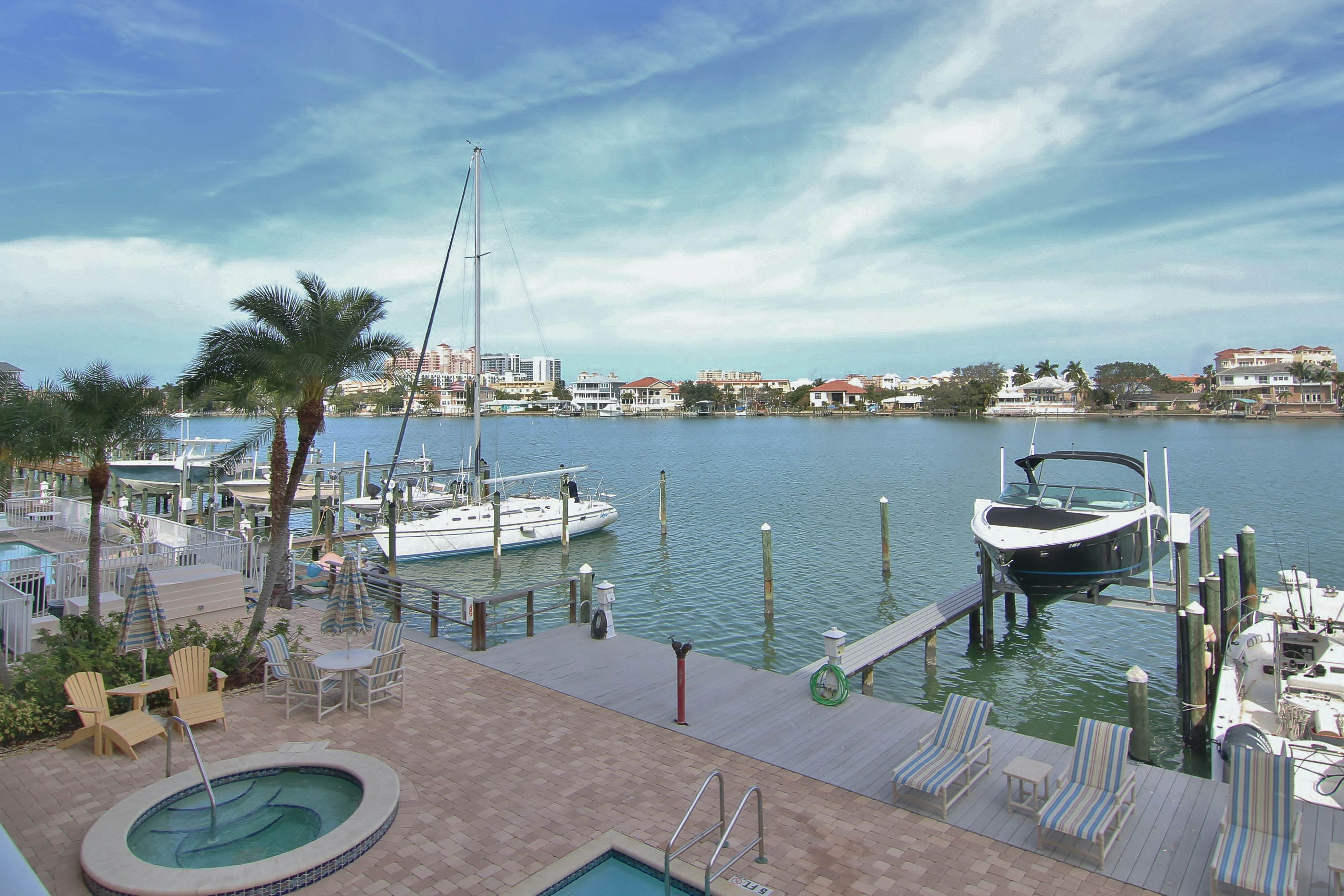 Upscale waterfront condo with heated pool & spa - walk to Clearwater Beach