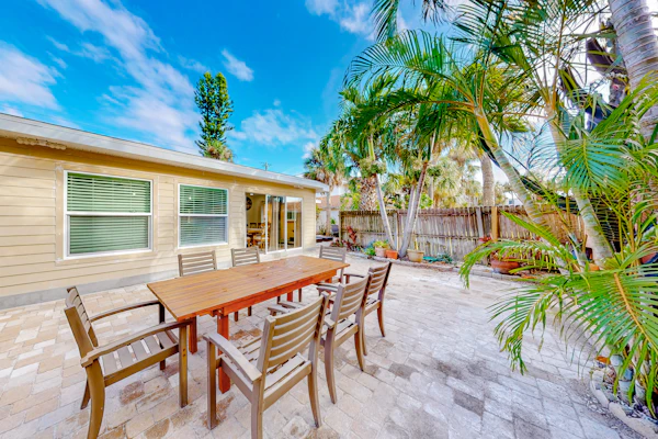 Fully renovated home with furnished patio washer dryer AC walk to the beach