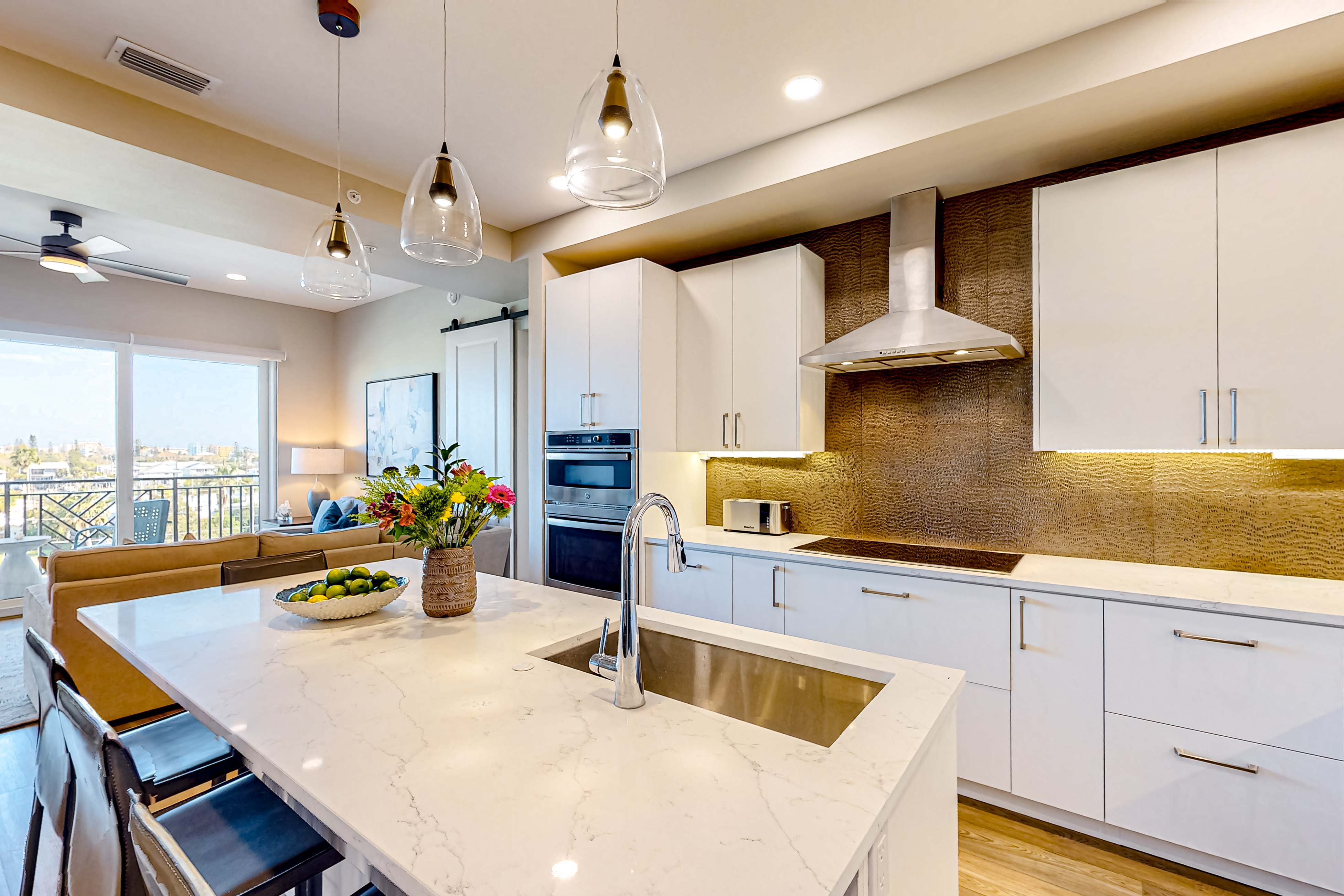 Brand new condo steps to beach with balcony heated pool and hot tub dog friendly