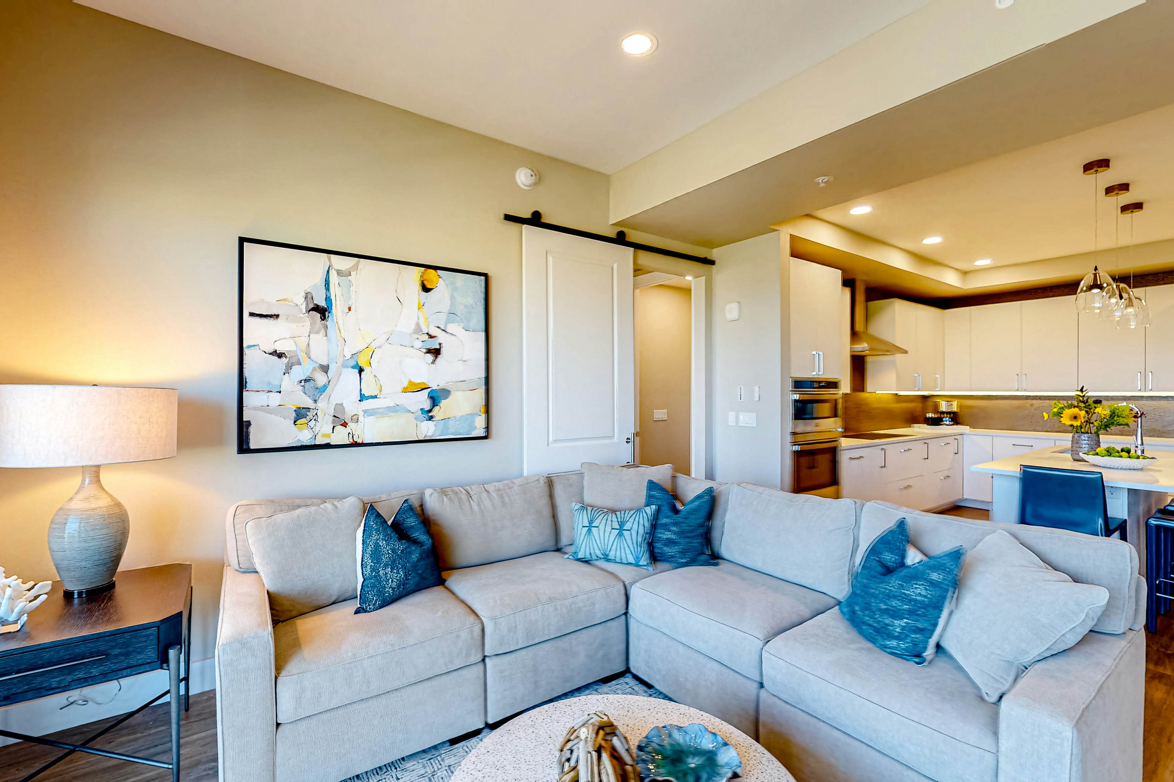 Brand-new condo steps to beach with balcony, pool, & hot tub - dog-friendly