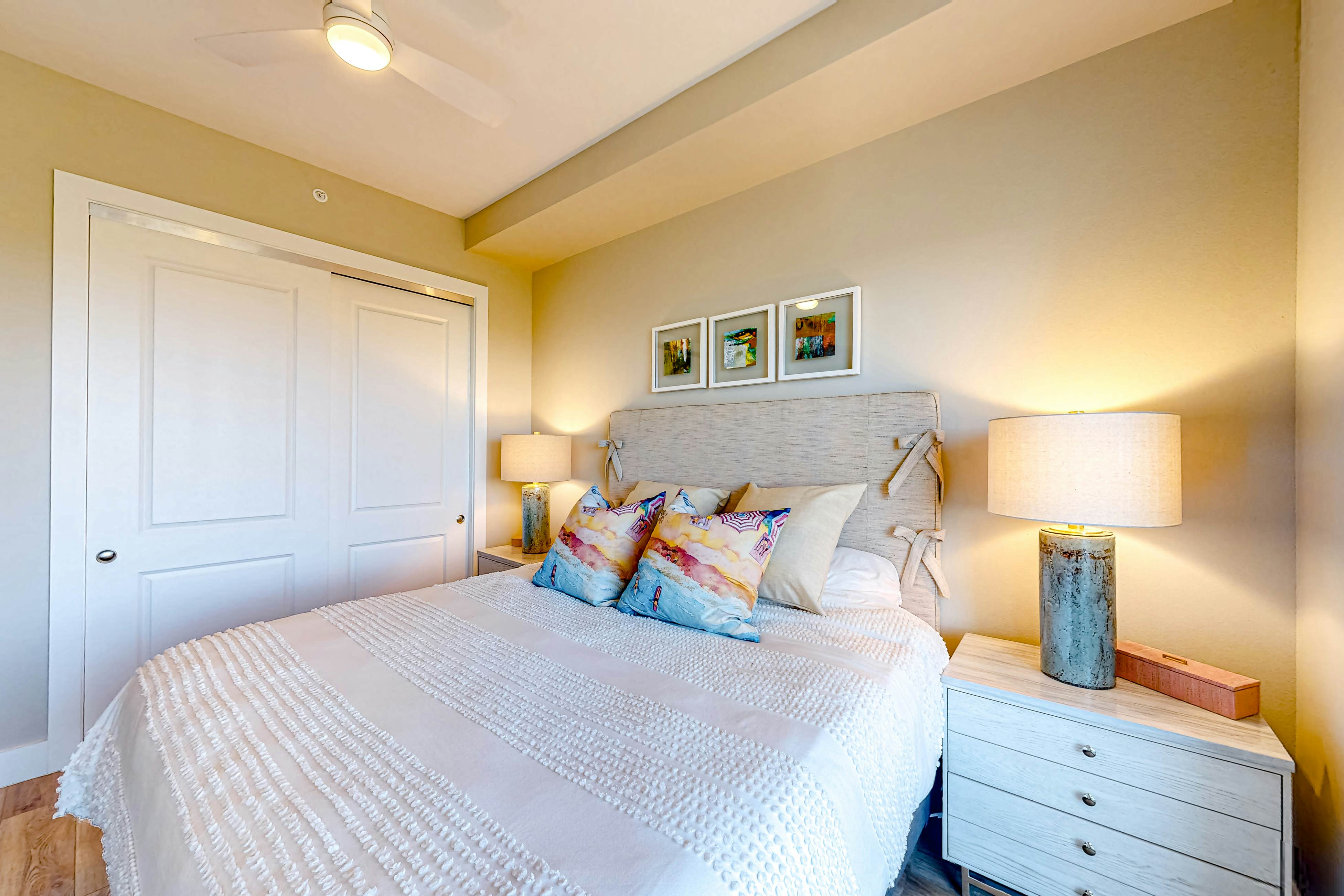 Brand-new condo steps to beach with balcony, pool, & hot tub - dog-friendly