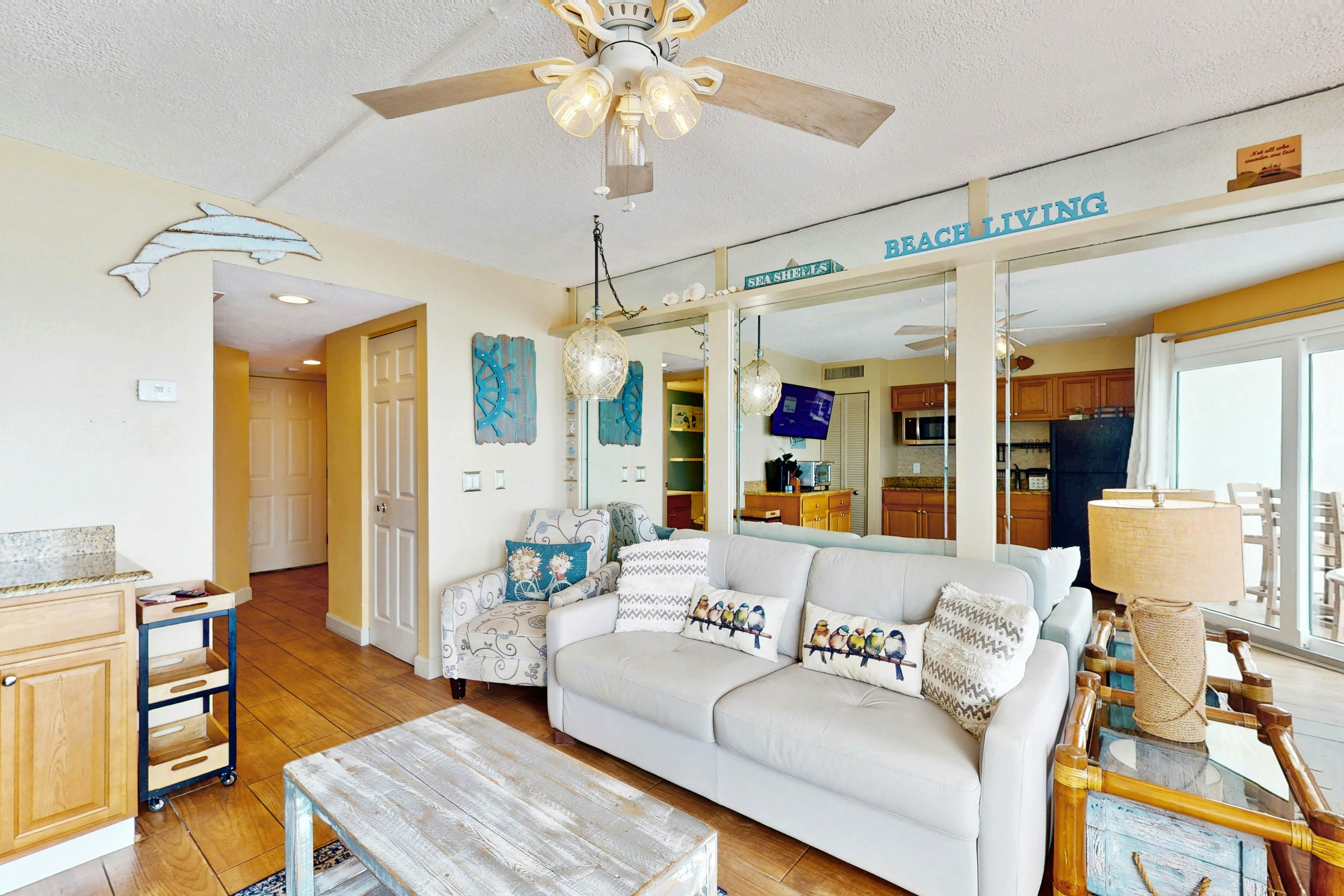 Gulf-front condo with pool, beach access, balcony & central AC - dog-friendly