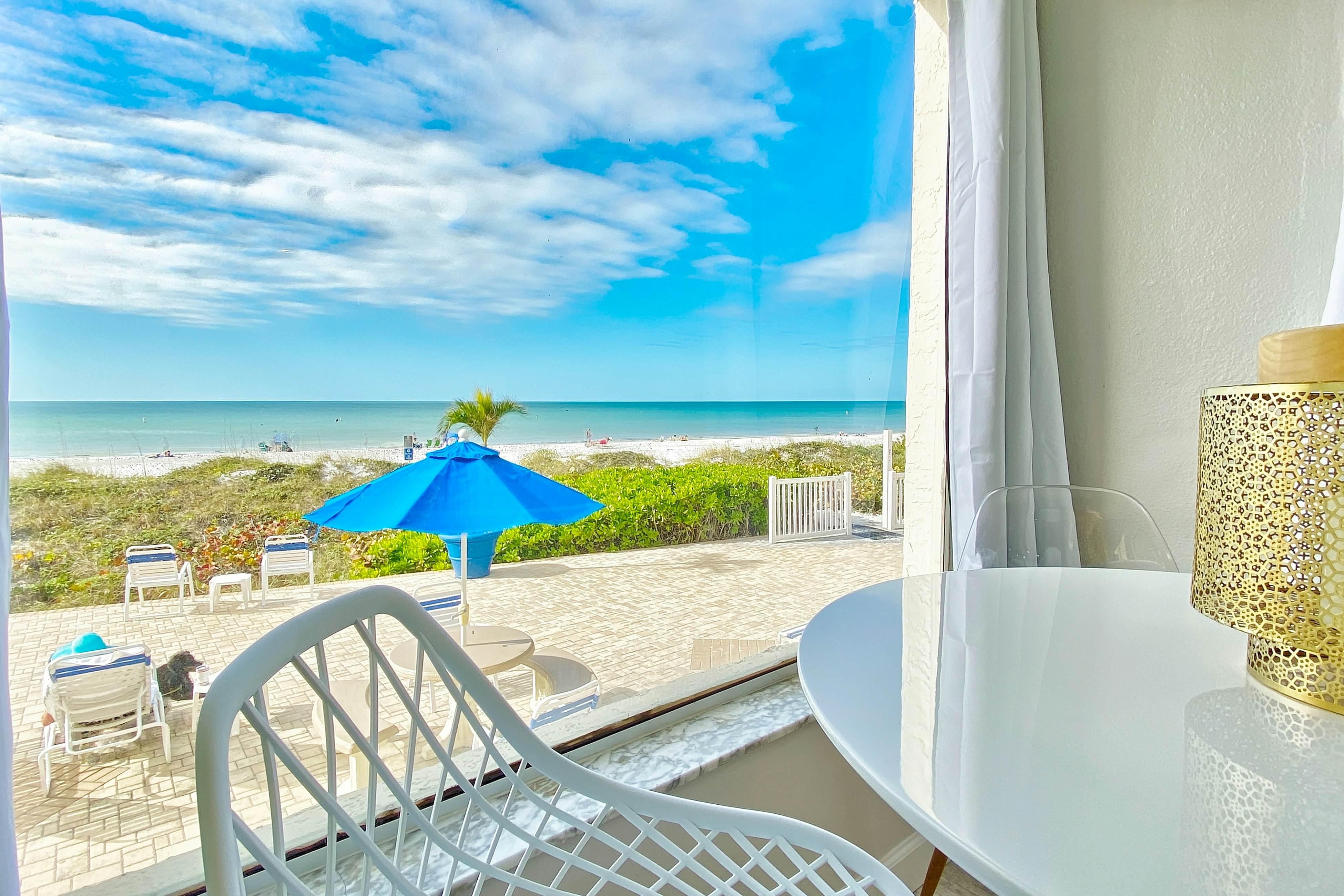 Inviting Gulf front condo with pool beach access private balcony and central AC