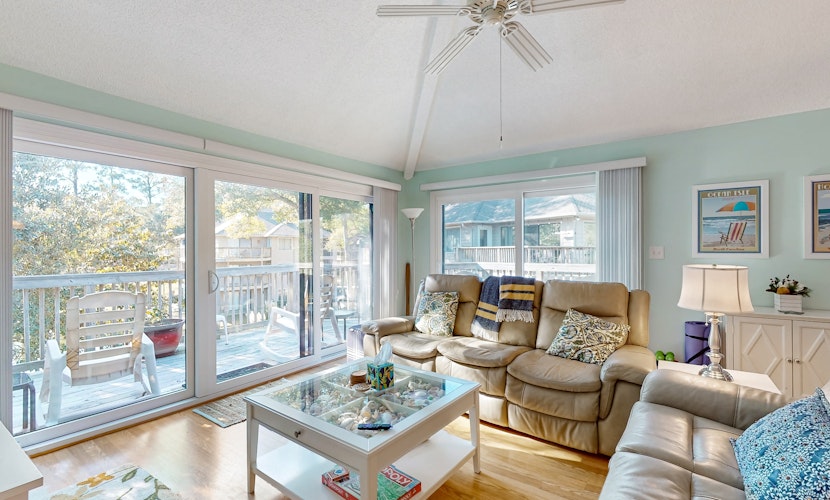 Updated golf resort condo near beach with pool, tennis/pickleball & private deck