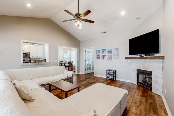 Dog-friendly coastal home with lovely patio, pool, & games - near beaches & golf