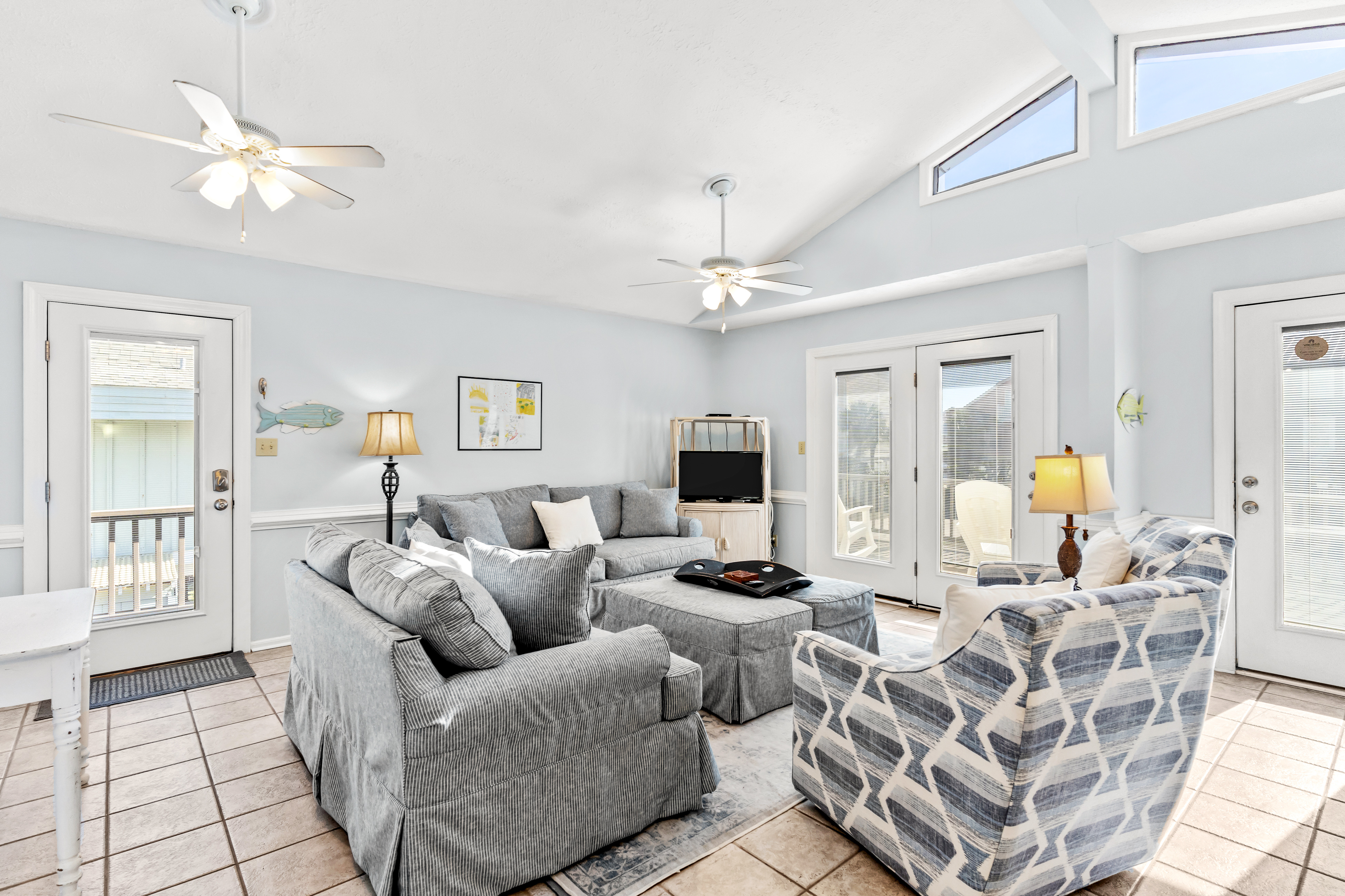 Large and roomy house across from the beach with WiFi, W/D, central AC, and deck