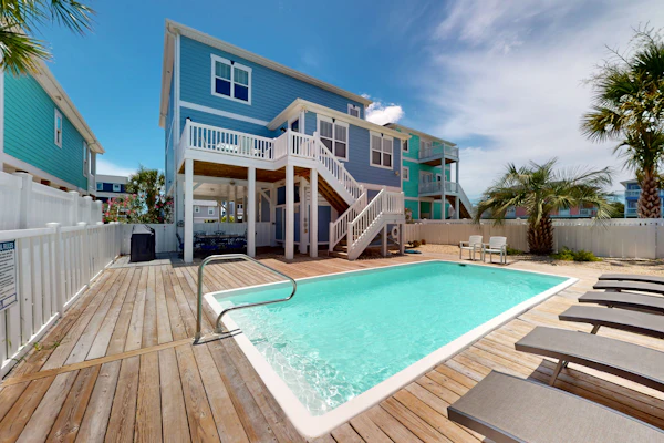 Ocean-view with private pool, outdoor living, foosball, & easy beach access