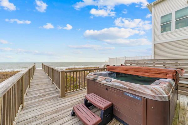 Stunning ocean front home with private hot tub and direct beach access