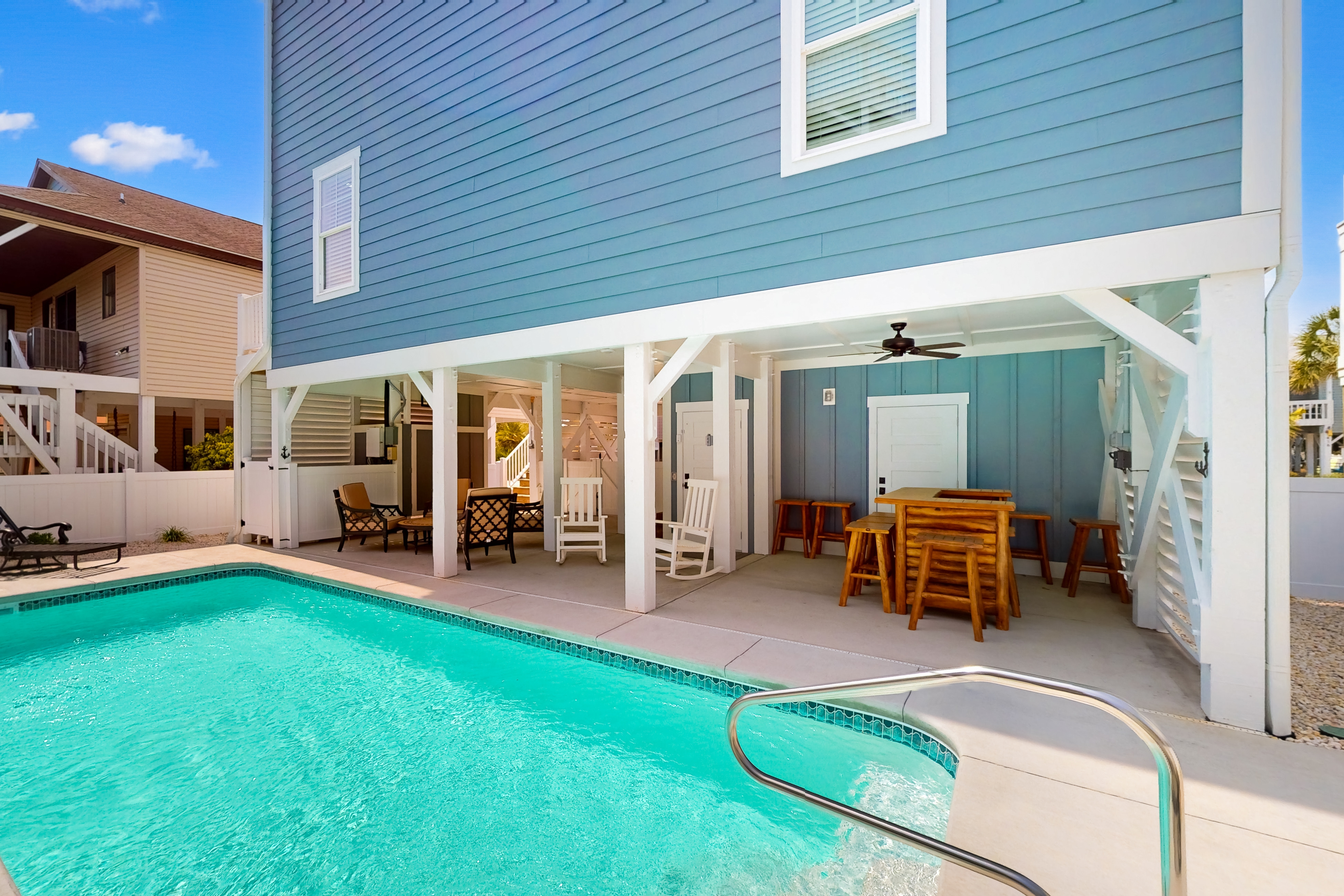 Ocean-view home near beach with private heated pool, outdoor shower, & elevator