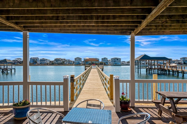 Beautiful waterfront home with private dock and large deck for sunbathing