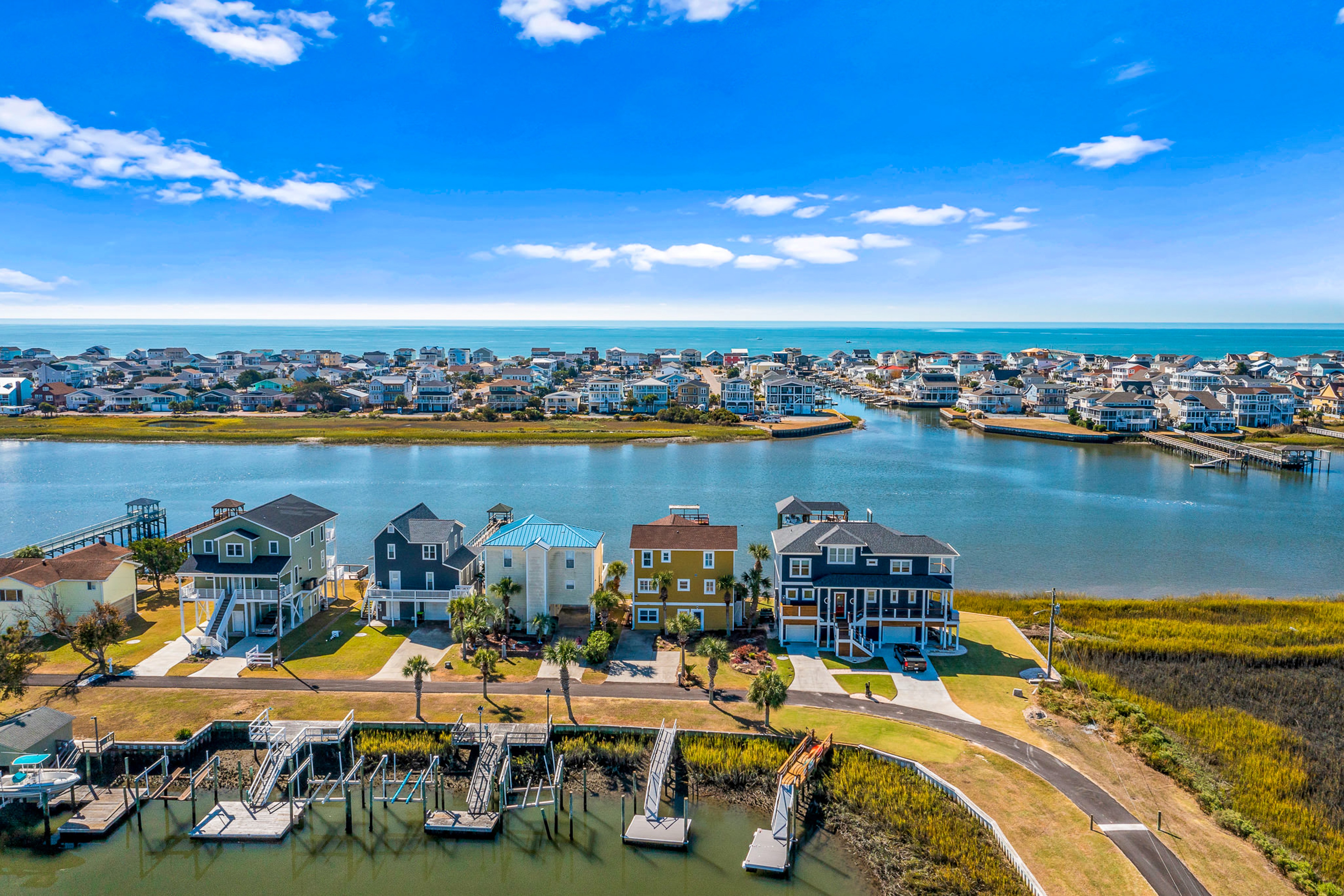 Beautiful waterfront home with private dock and large deck for sunbathing