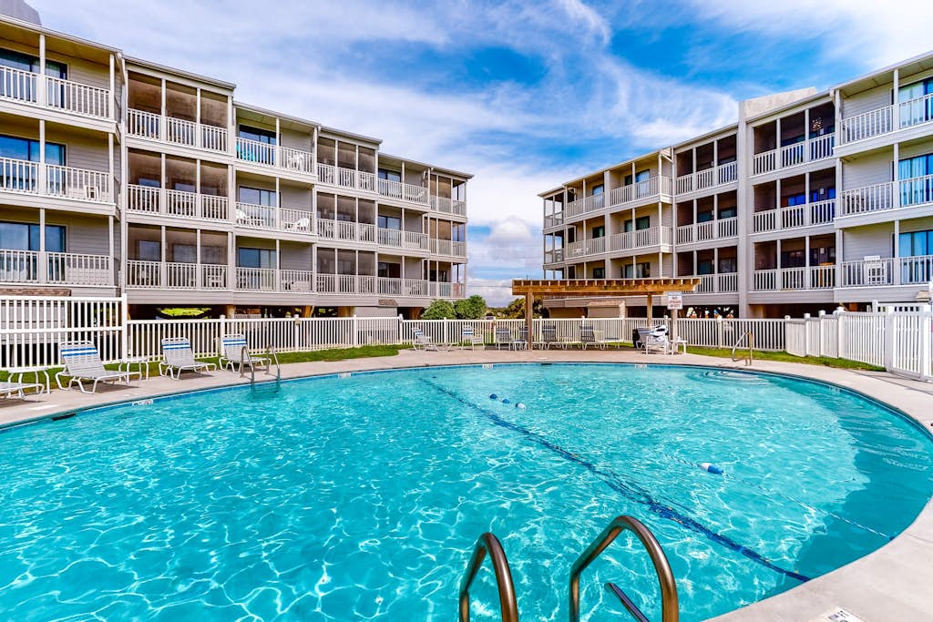 Oceanfront condo with shared pool, beach access and ocean views