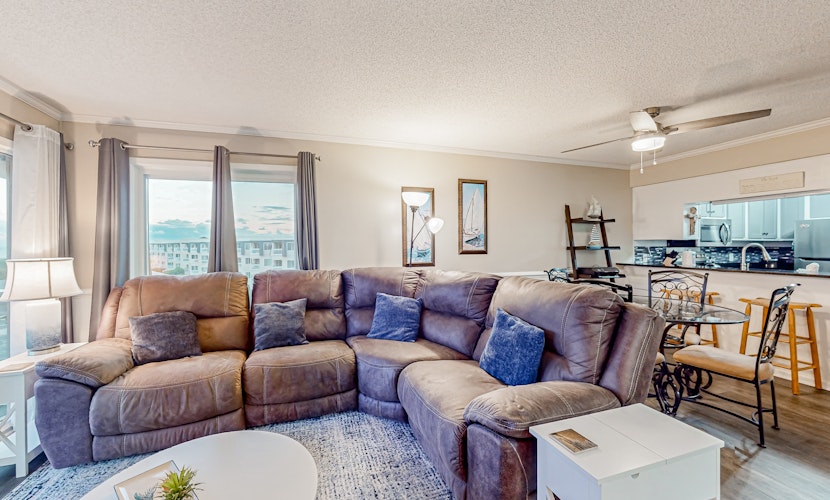 Ocean-view condo with pool, hot tub, sports courts, beach access, & balcony