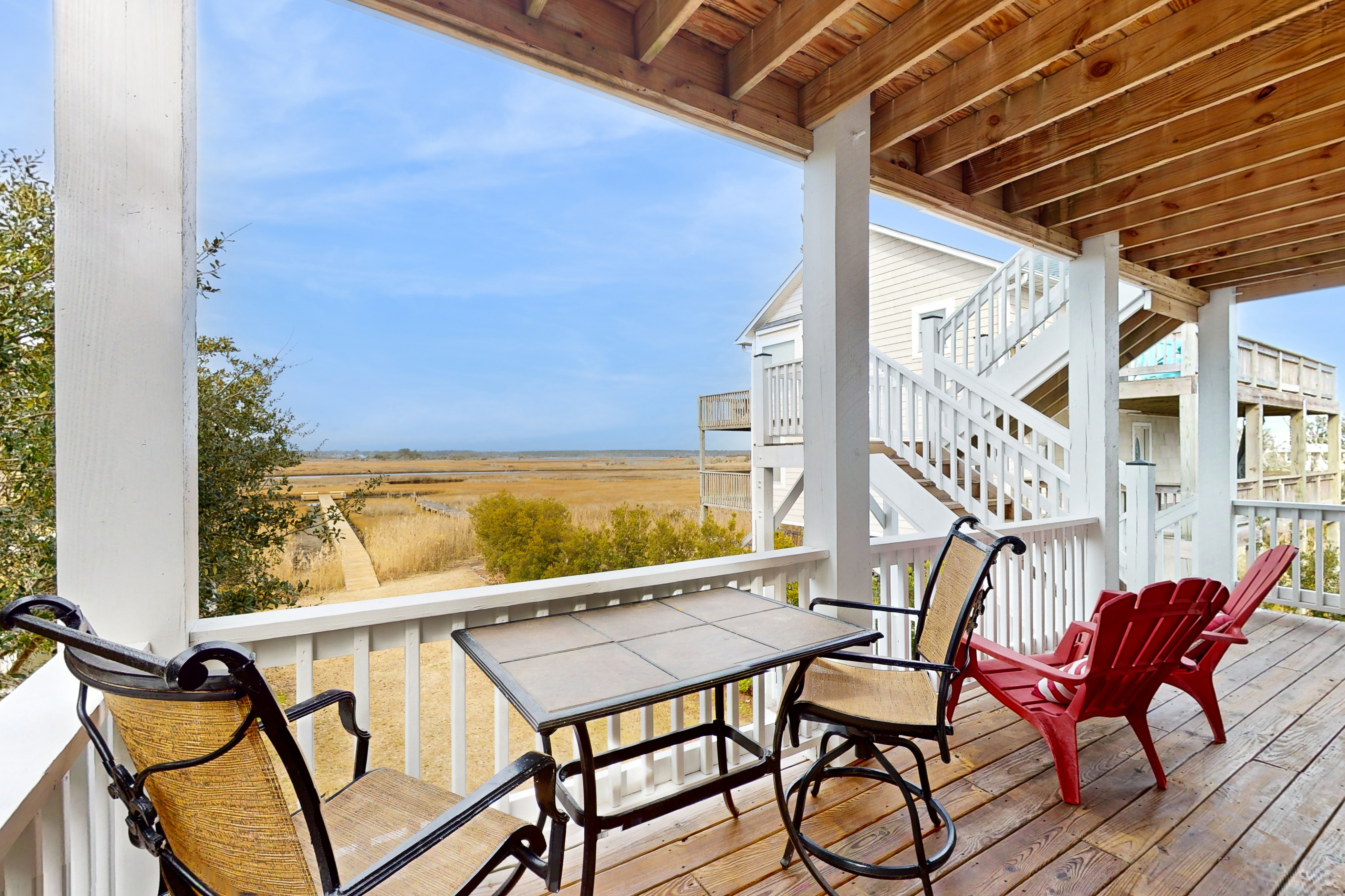 Dog-friendly sound-front home with private dock, beach access, deck, grill, W/D