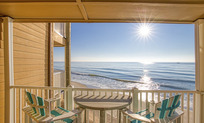 Topsail Dunes condo - ocean-view balcony - beach access & beachfront pool