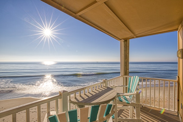 Topsail Dunes condo - ocean-view balcony - beach access & beachfront pool