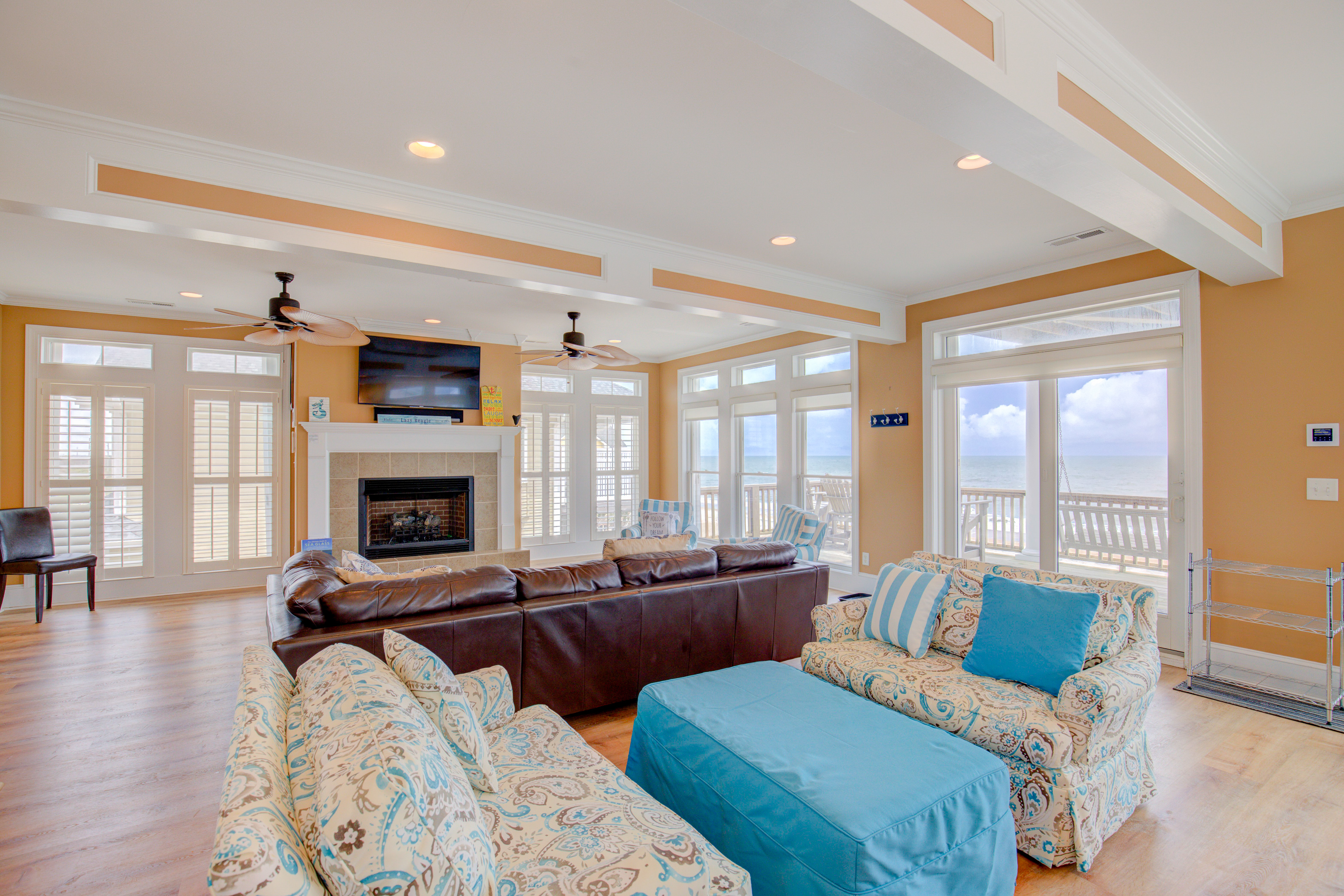 Oceanfront home with volleyball, game room, pool, beach access & washer/dryer