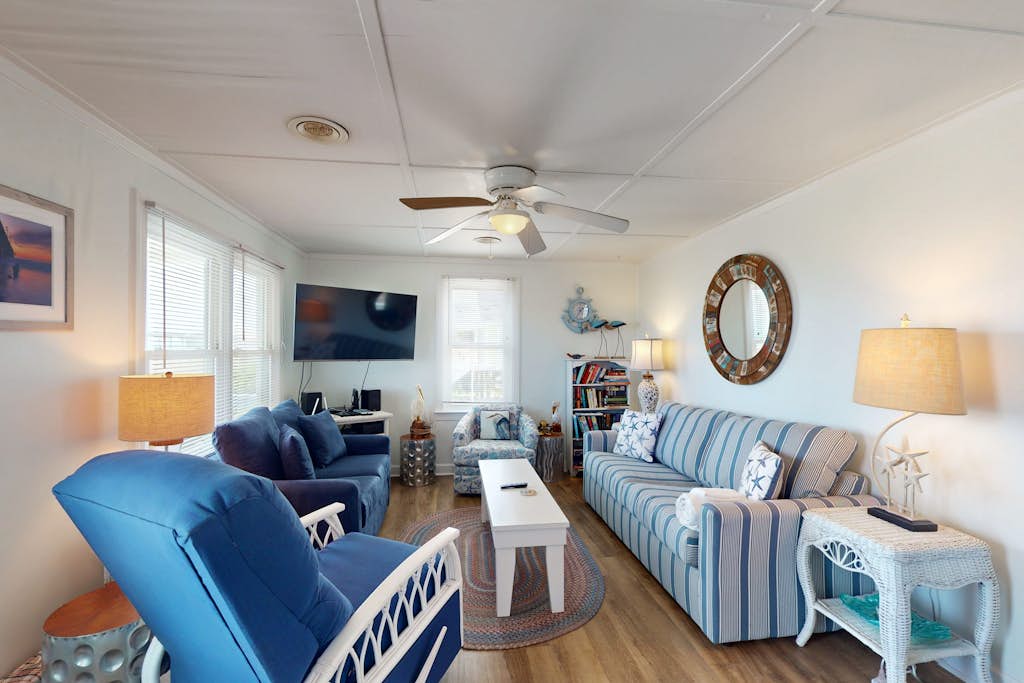 Beachfront dog-friendly home with beach access & views, and private hot tub