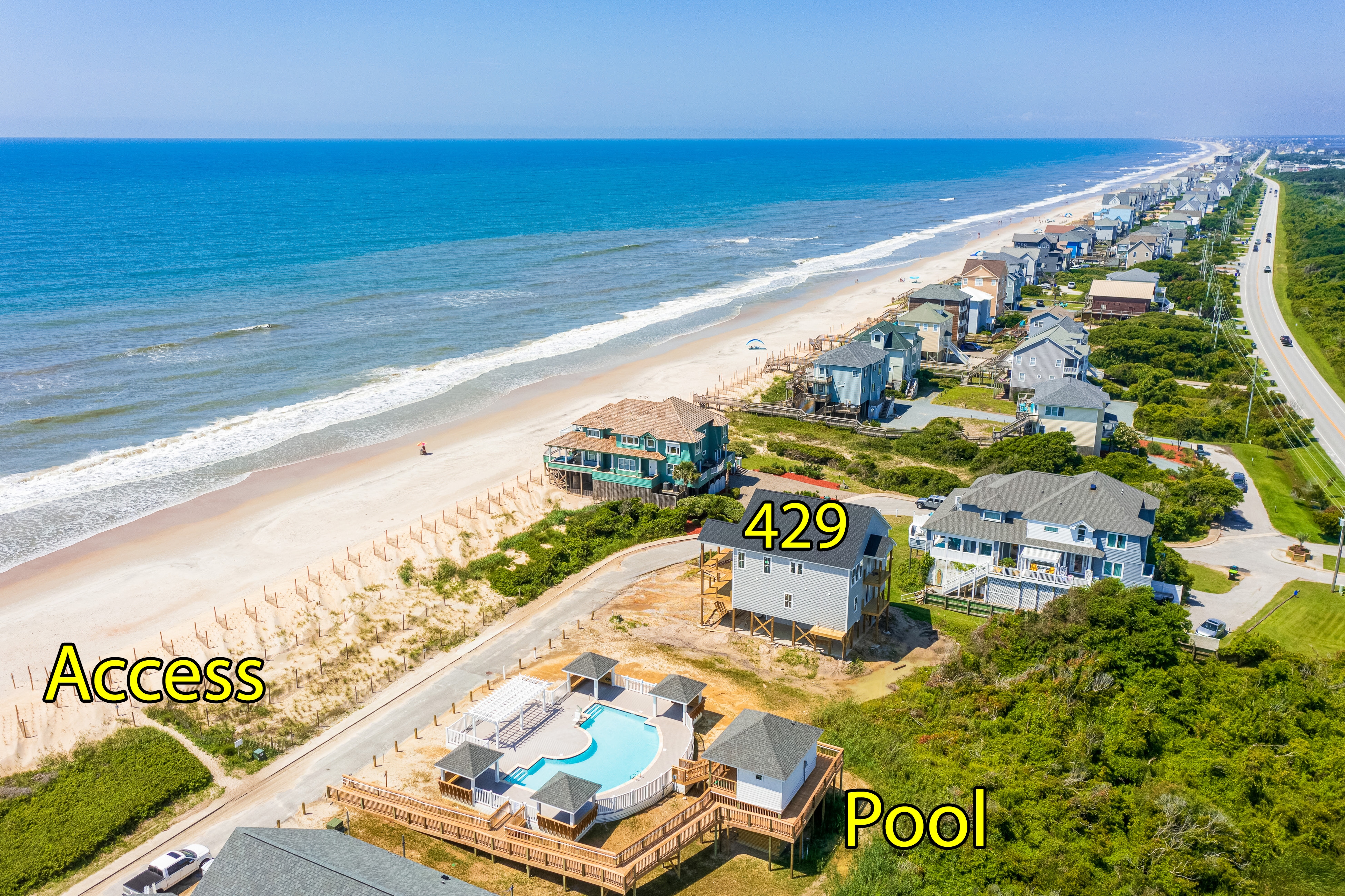 Ocean-view beach home with private hot tub, elevator & pool access- dog-friendly