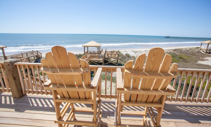 Newly built, oceanfront home with multiple decks, sunrise views & beach access