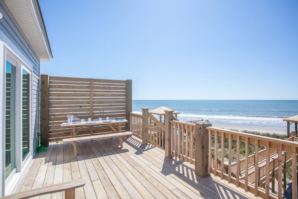Newly built, oceanfront home with multiple decks, sunrise views & beach access