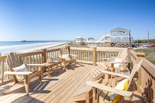Newly built, oceanfront home with multiple decks, sunrise views & beach access