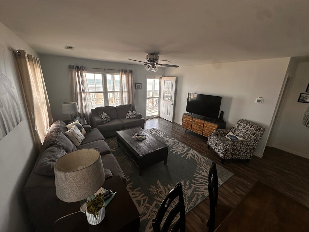 Beachfront dog-friendly home with ocean views, beach access, and outdoor shower