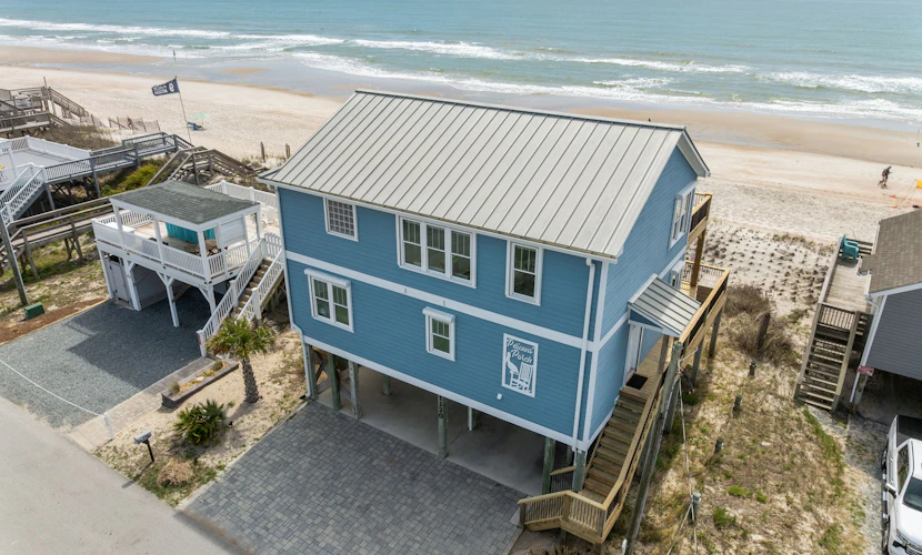 Oceanfront retreat with expansive decks and stunning views in Surf City