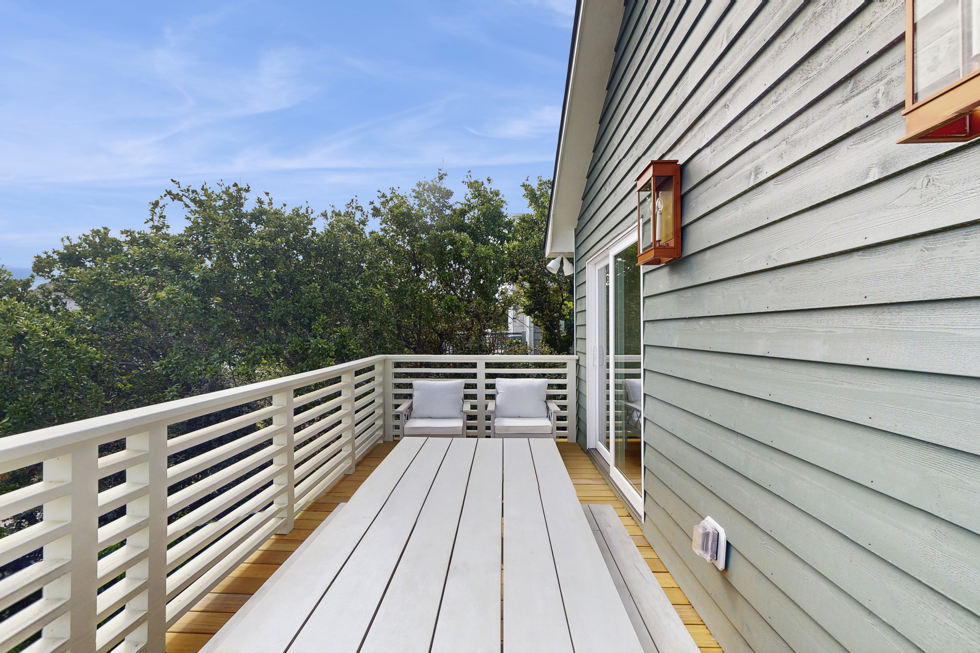 Stunning modern coastal home with multiple private decks and outdoor shower