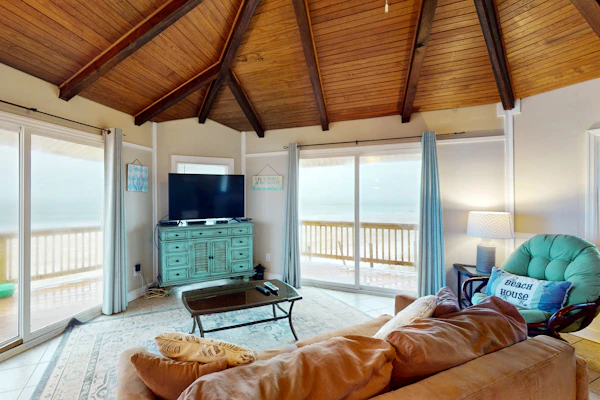 Dog-friendly beachfront home with beach access, ocean views