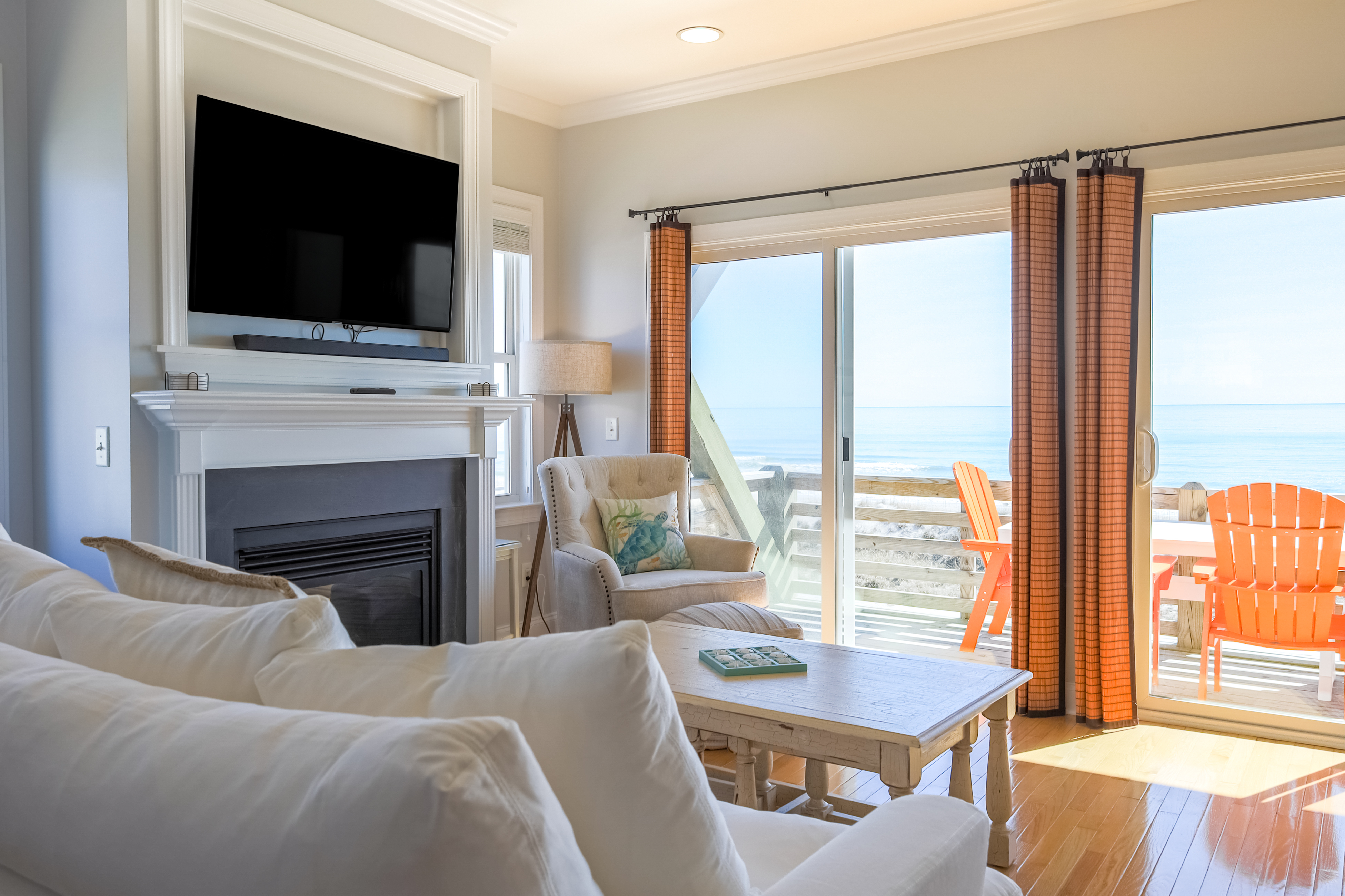 Elegant beachfront escape with private boardwalk, free WiFi, & furnished balcony