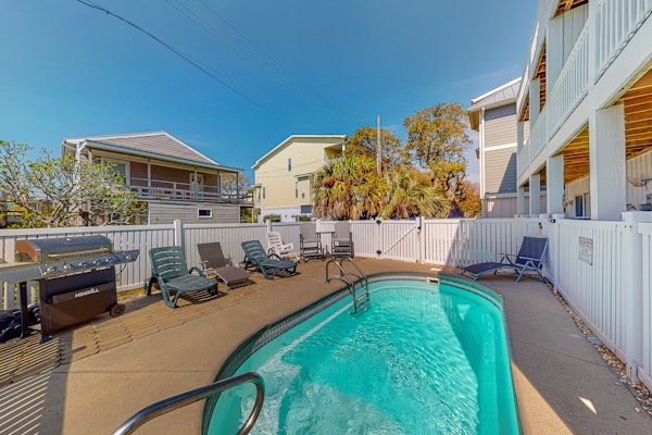 Lovely ocean-view home with private pool & large decks - steps to beach