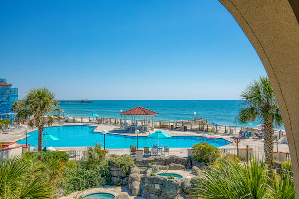 Ocean view condo with a pool, hot tub, tennis, washer/dryer & central AC