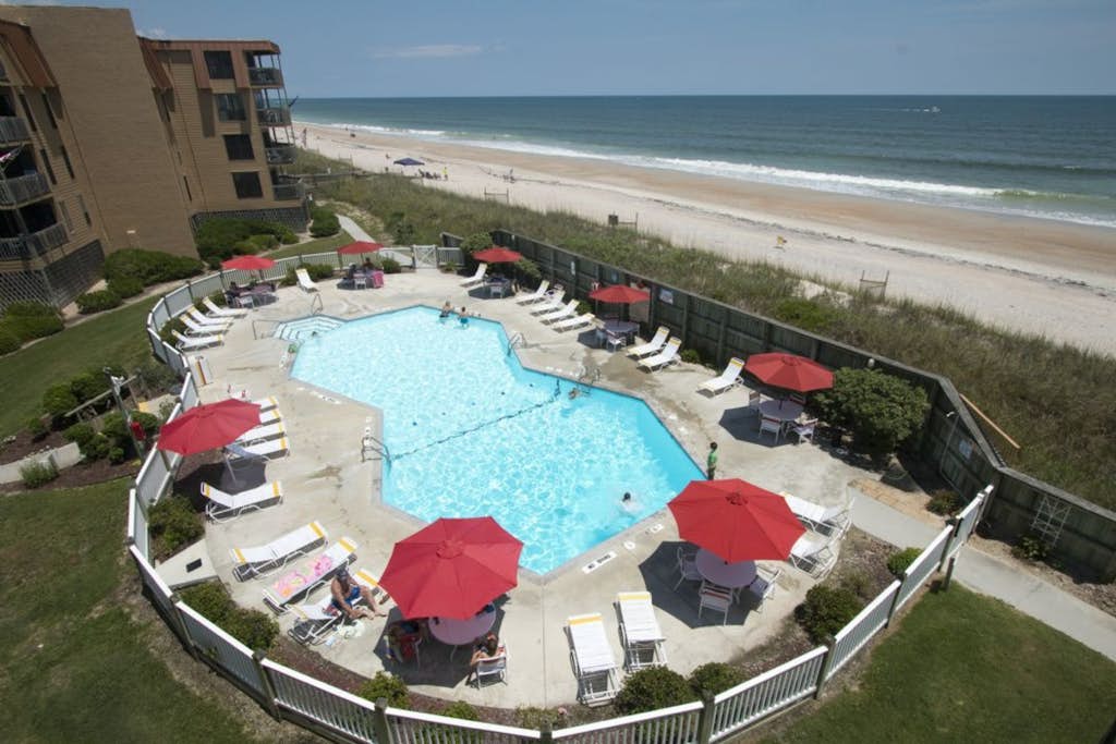 Topsail Dunes condo with oceanfront deck, oceanside pool & waterway-view porch
