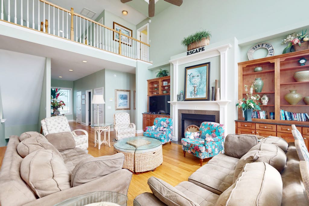 Oceanfront, multi-level home with beach access, views, game room, & elevator