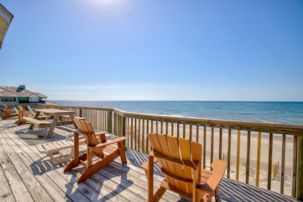 Oceanfront home with beach views, pool, beach access & private hot tub