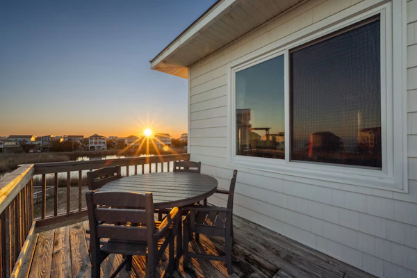 Secluded, updated, dog-friendly beach house with 360-water views, balconies & AC