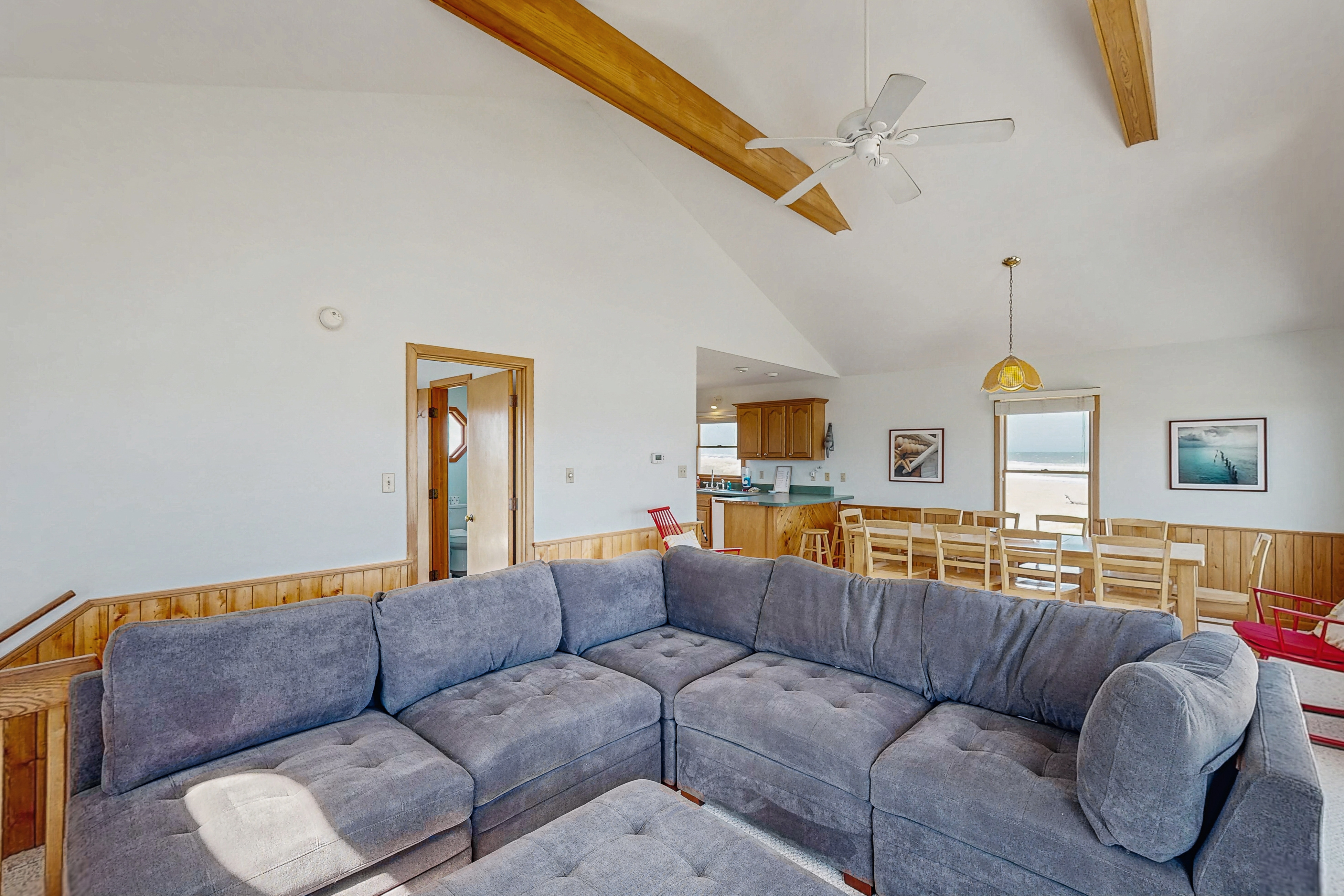 Stunning dog-friendly coastal escape with decks, beach access, & amazing views