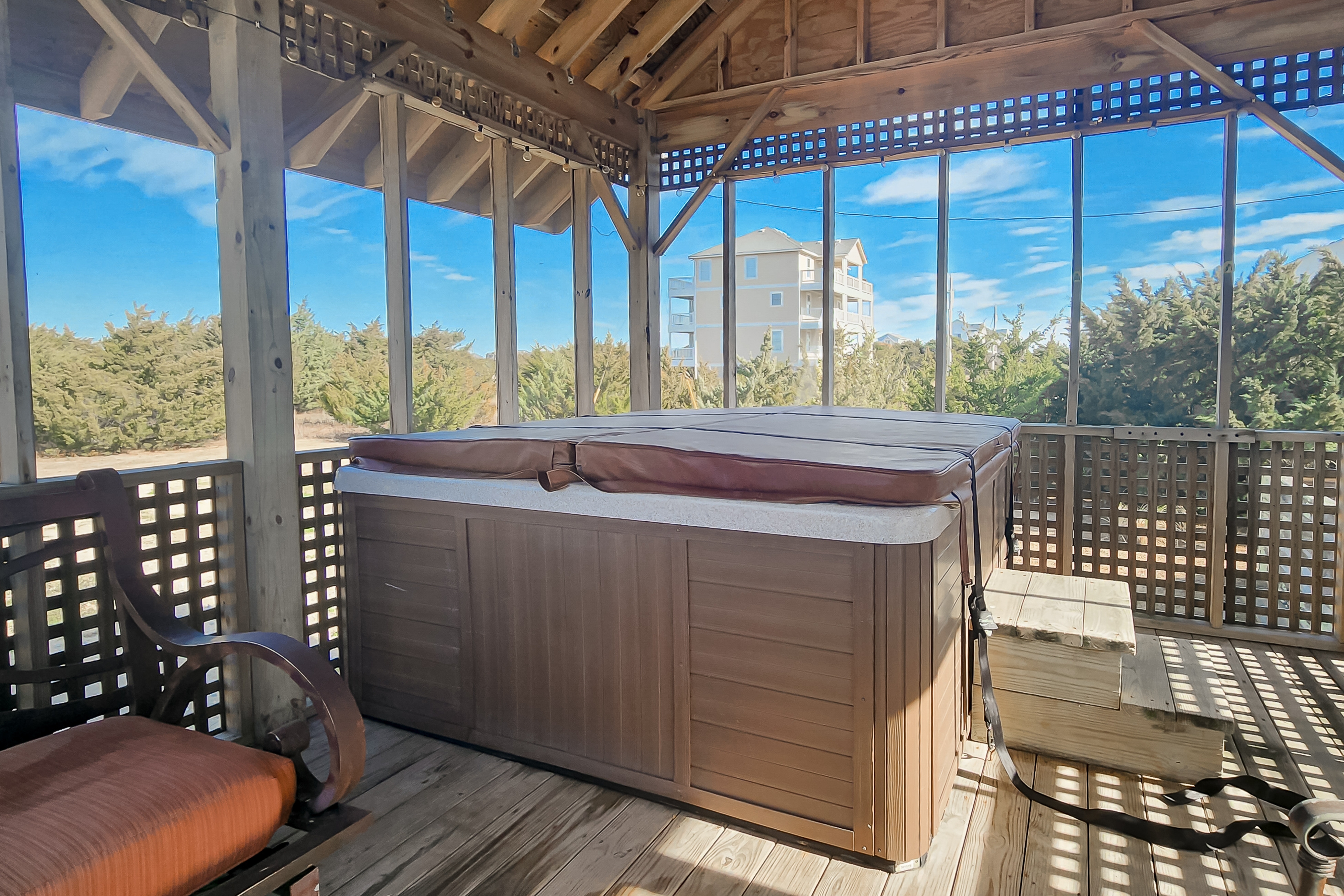 3-story dog-friendly home near the beach with private hot tub, pool, & ocean views