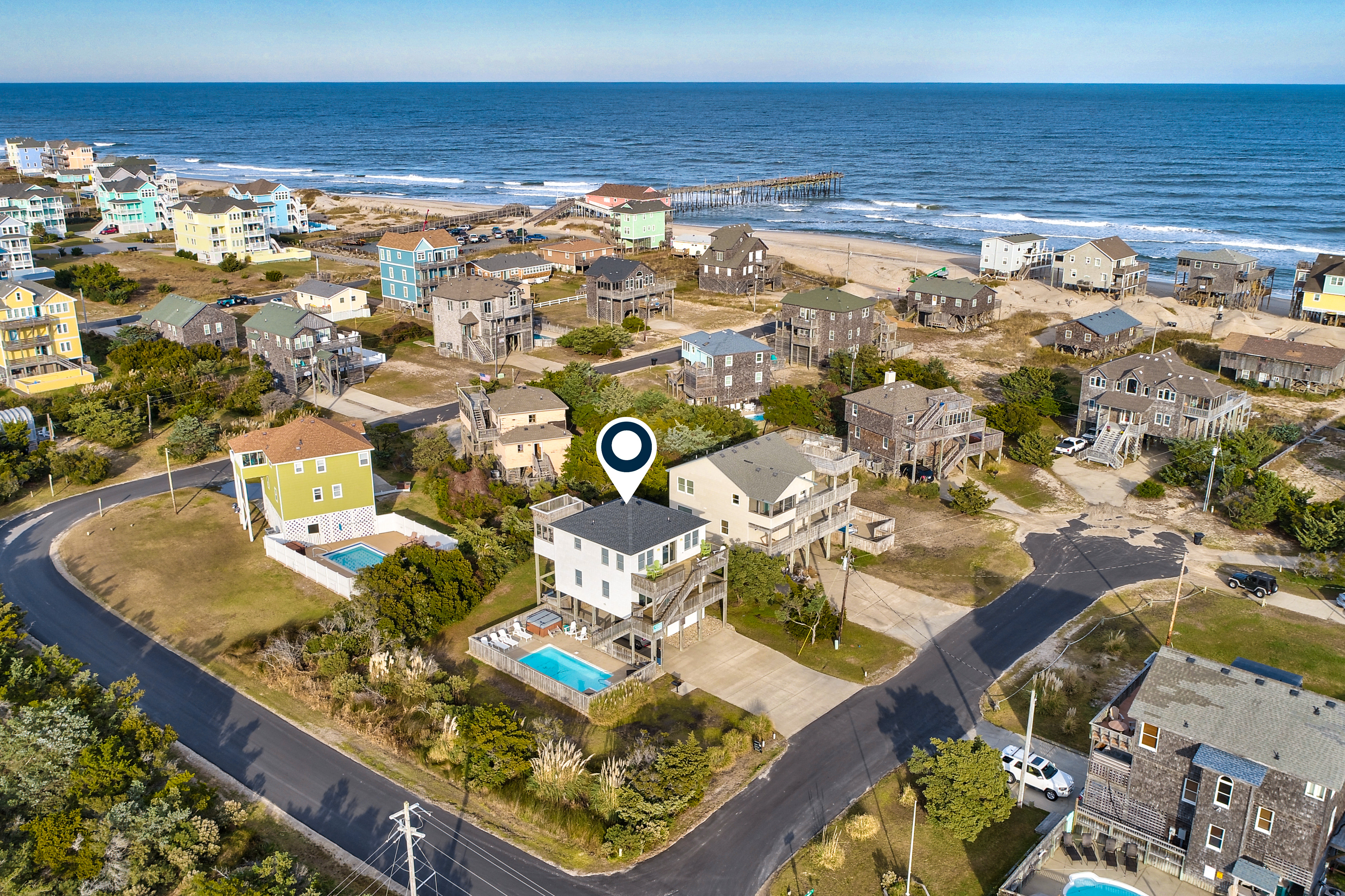 Home with easy beach access, private saltwater pool/hot tub, & rooftop deck