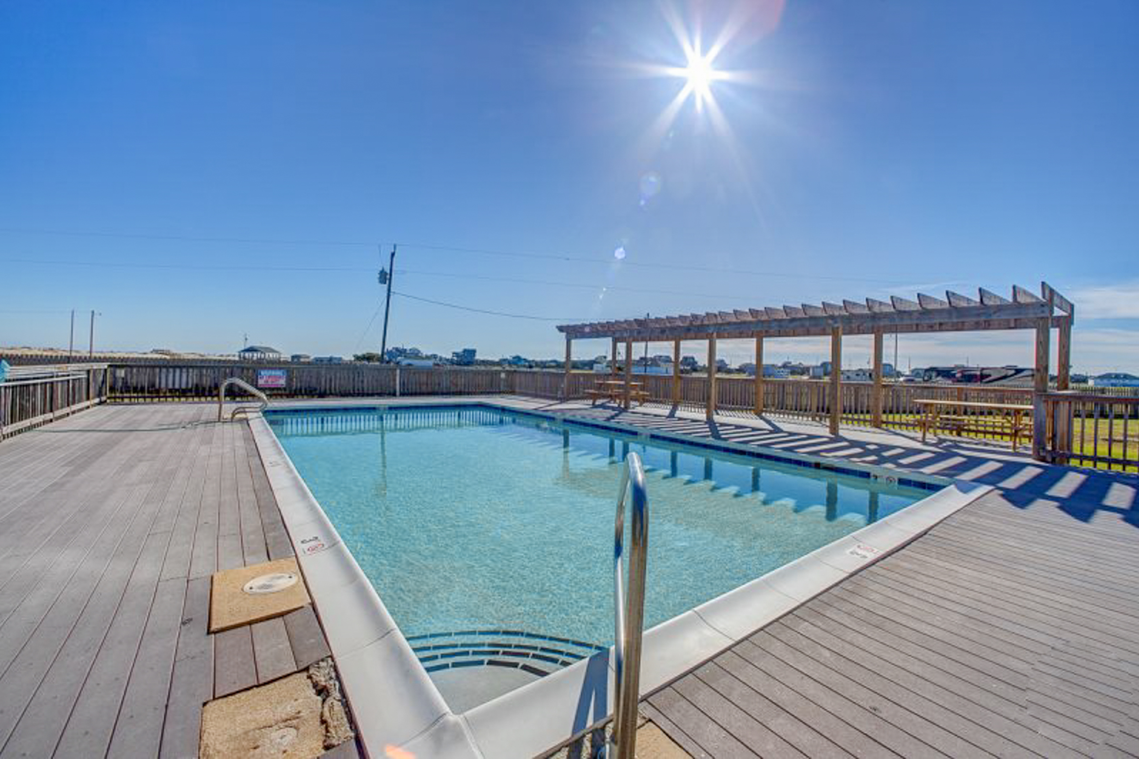 Top-floor, oceanfront condo with stunning balcony views, pool, deck, central AC