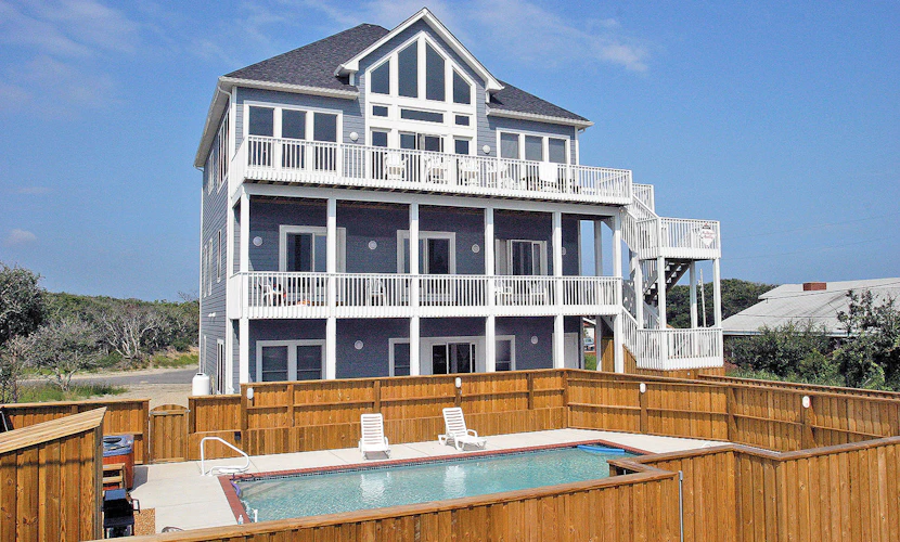 Ocean-view home with central AC, pool, & hot tub