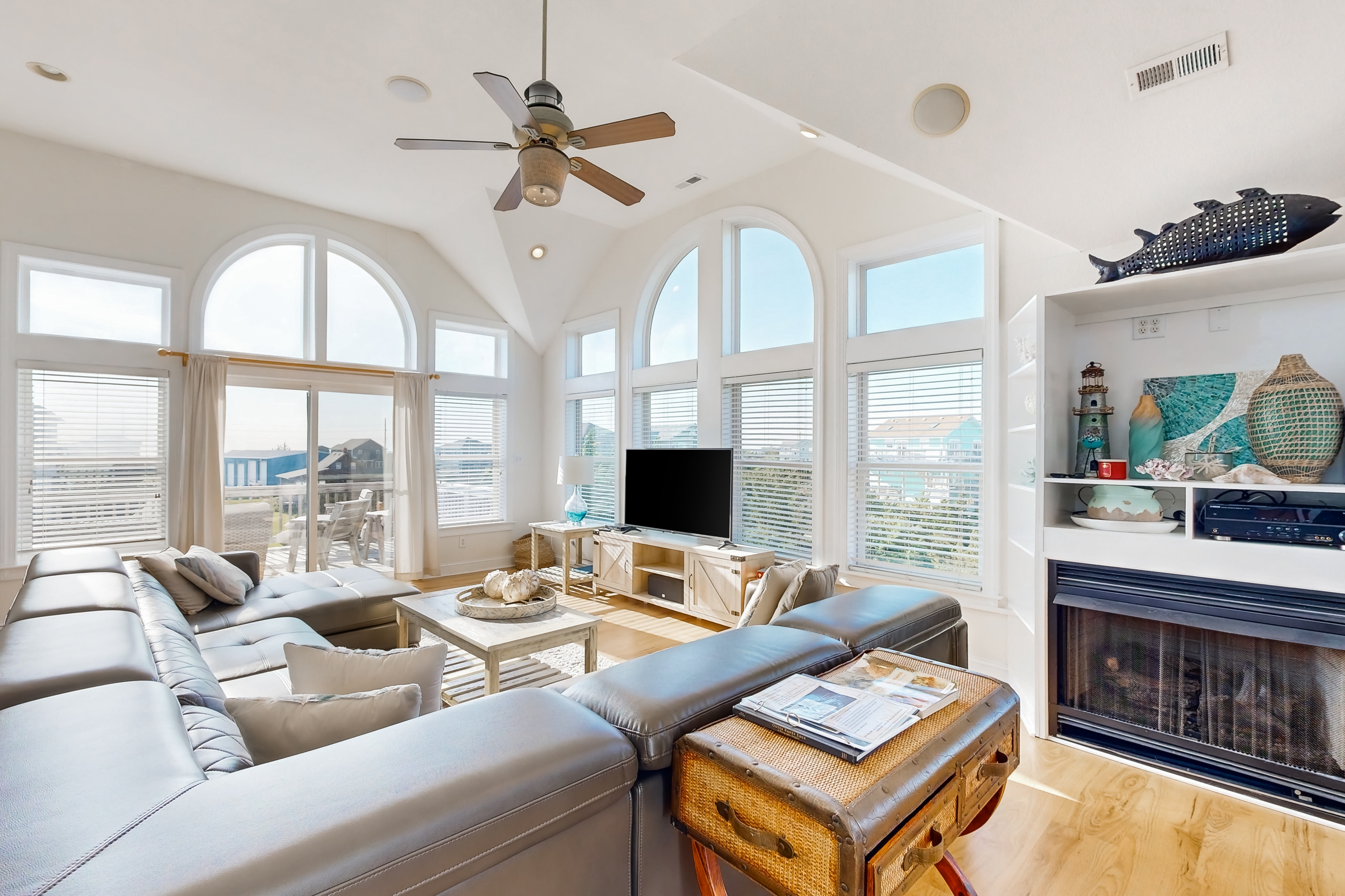 Dog-friendly home with pool, hot tub, ocean & sound views, & central AC